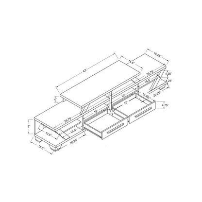 Mezu Contemporary Grey 80-inch 8-Shelf TV Console Furniture of America