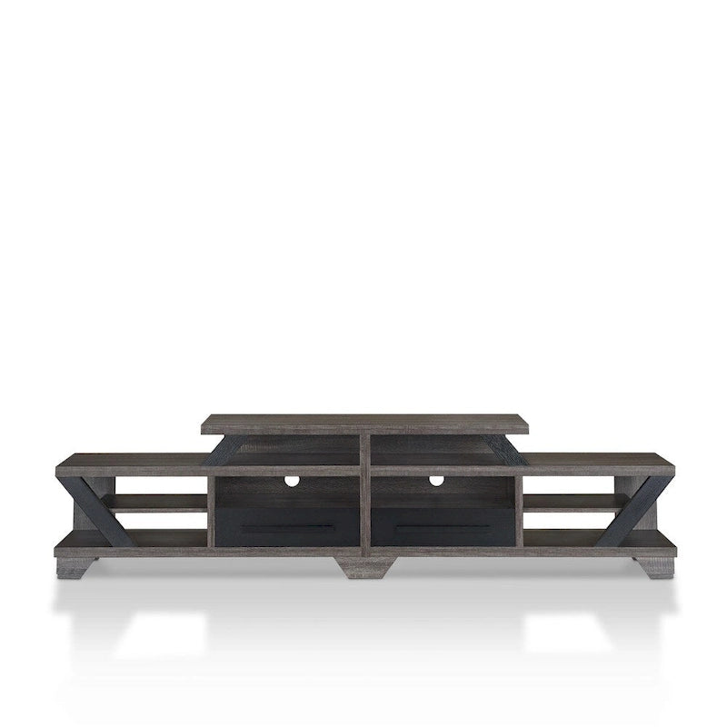 Mezu Contemporary Grey 80-inch 8-Shelf TV Console Furniture of America