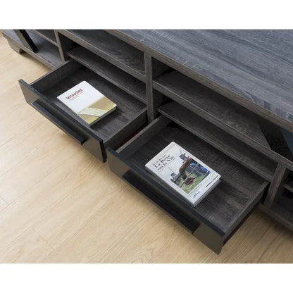 Mezu Contemporary Grey 80-inch 8-Shelf TV Console Furniture of America