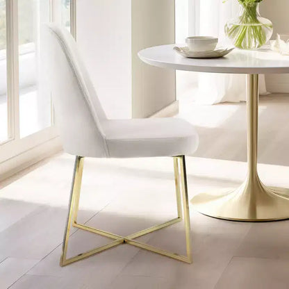 Well Woven Rachelle Velvety Soft Modern Accent Chairs With Metal Legs - Perfect for Vanity, Living Room,Office, Dining Room