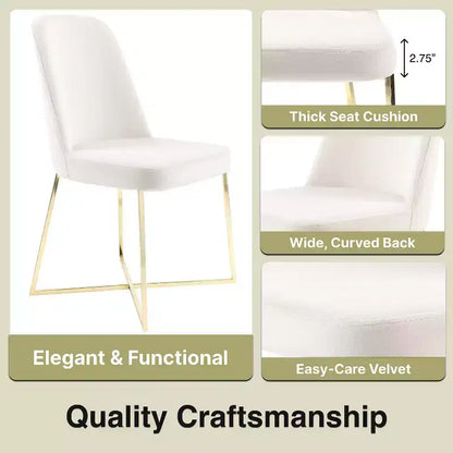 Well Woven Rachelle Velvety Soft Modern Accent Chairs With Metal Legs - Perfect for Vanity, Living Room,Office, Dining Room