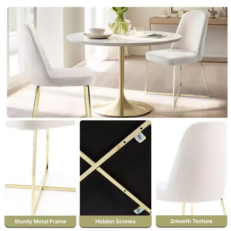 Well Woven Rachelle Velvety Soft Modern Accent Chairs With Metal Legs - Perfect for Vanity, Living Room,Office, Dining Room