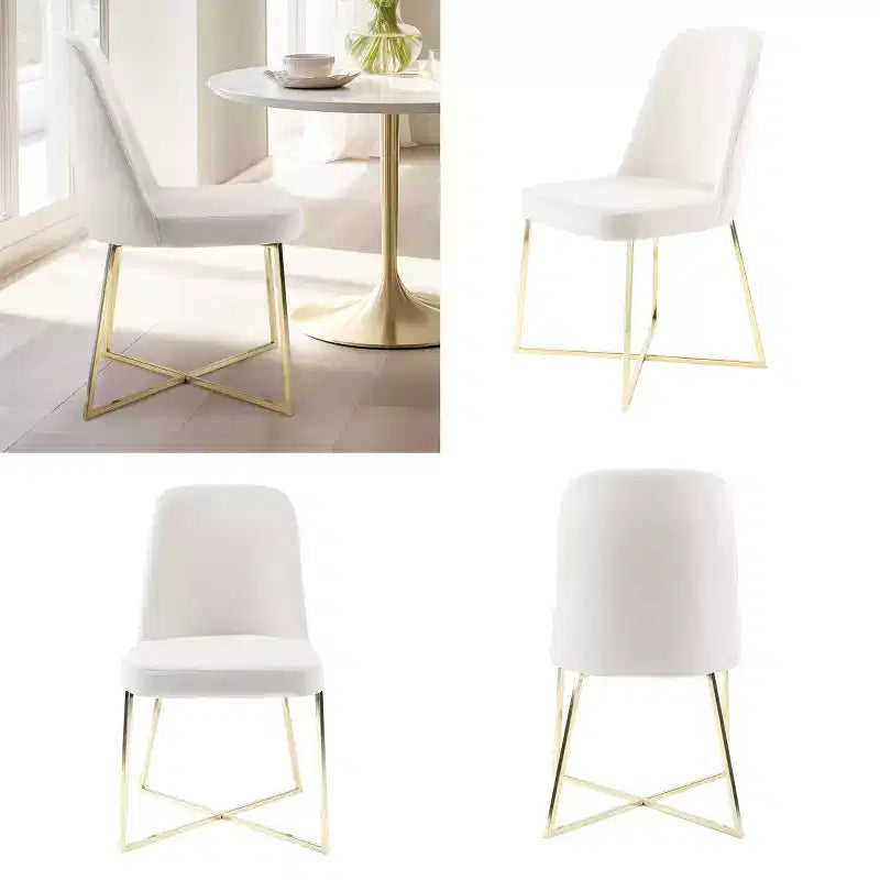 Well Woven Rachelle Velvety Soft Modern Accent Chairs With Metal Legs - Perfect for Vanity, Living Room,Office, Dining Room