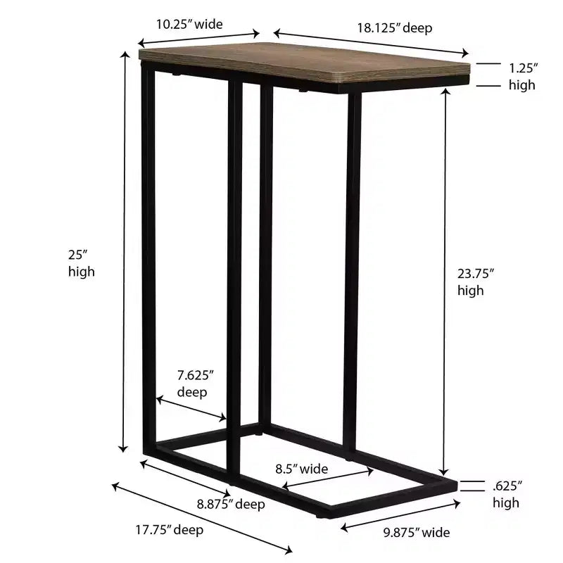 Household Essentials Jamestown C-Shaped End Table