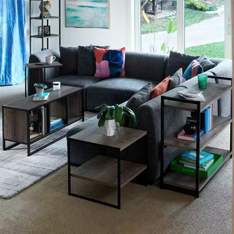 Household Essentials Jamestown C-Shaped End Table