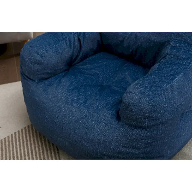 Soft Cotton Linen Fabric Bean Bag Chair Filled With Memory Sponge