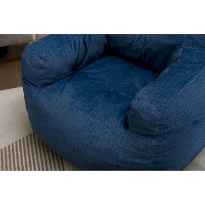 Soft Cotton Linen Fabric Bean Bag Chair Filled With Memory Sponge