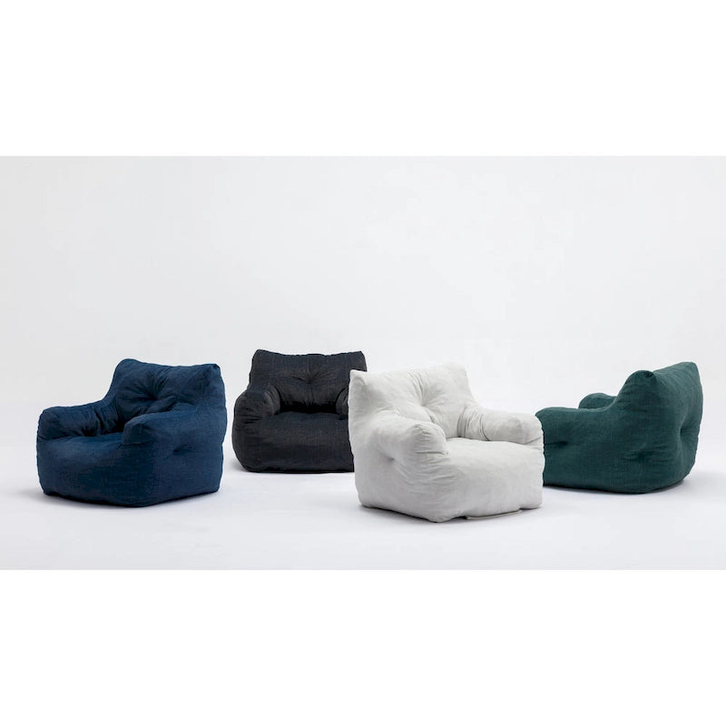 Soft Cotton Linen Fabric Bean Bag Chair Filled With Memory Sponge