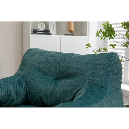 Soft Cotton Linen Fabric Bean Bag Chair Filled With Memory Sponge