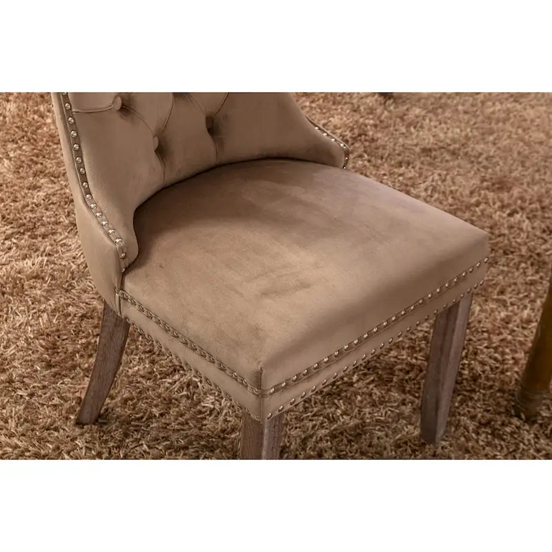 High-end Tufted Solid Wood Contemporary Velvet Upholstered Dining Chair