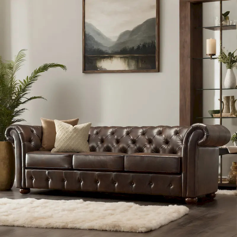 Gdansk Tufted Scroll Arm Chesterfield Sofa