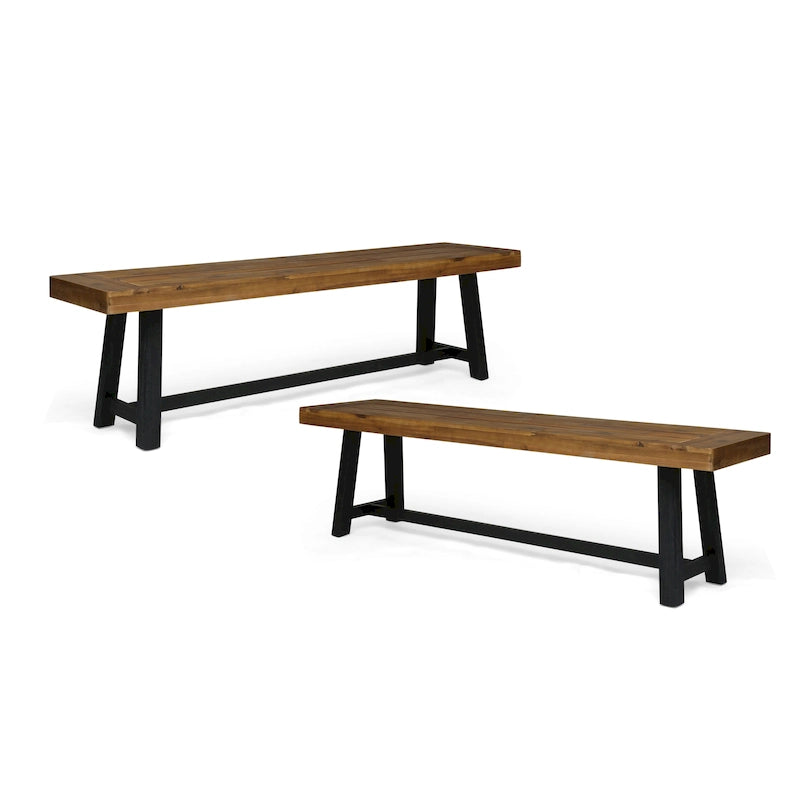 Panca da esterno Raphael in legno di acacia (set da 2) di Christopher Knight Home