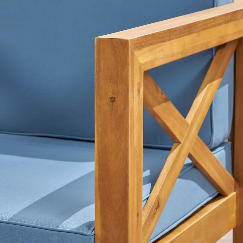 Set da conversazione 7 pezzi Brava per esterno in legno di acacia di Christopher Knight Home