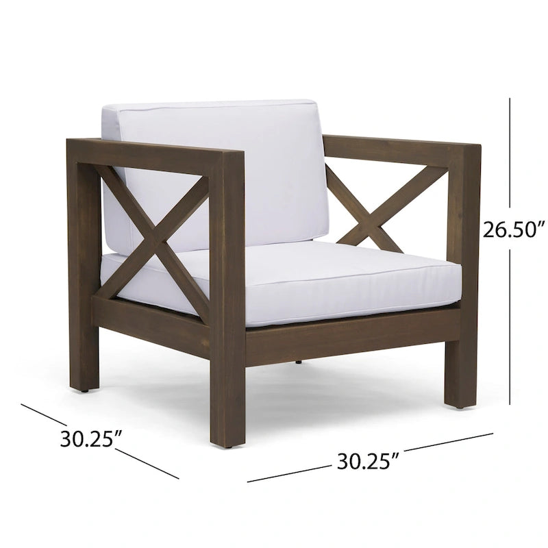 Set da conversazione 7 pezzi Brava per esterno in legno di acacia di Christopher Knight Home