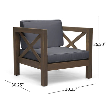 Set da conversazione 7 pezzi Brava per esterno in legno di acacia di Christopher Knight Home