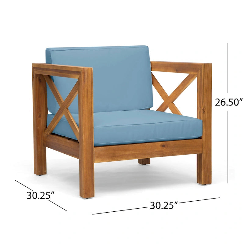 Set da conversazione 7 pezzi Brava per esterno in legno di acacia di Christopher Knight Home