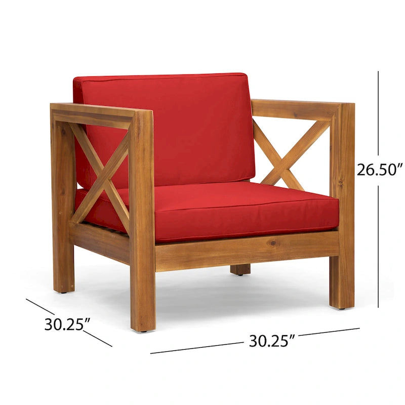 Set da conversazione 7 pezzi Brava per esterno in legno di acacia di Christopher Knight Home