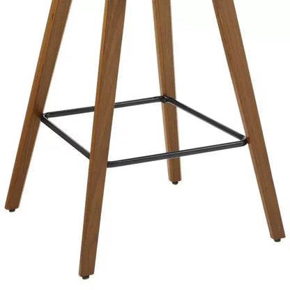 HOMLUX Set of 2 Oak Bentwood Barstool Mid-Century Ergonomic Curved Seats