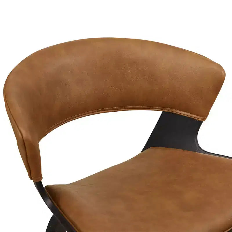 HOMLUX Set of 2 Oak Bentwood Barstool Mid-Century Ergonomic Curved Seats