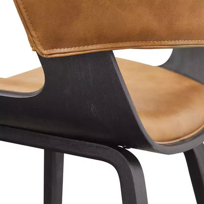 HOMLUX Set of 2 Oak Bentwood Barstool Mid-Century Ergonomic Curved Seats