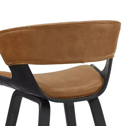 HOMLUX Set of 2 Oak Bentwood Barstool Mid-Century Ergonomic Curved Seats
