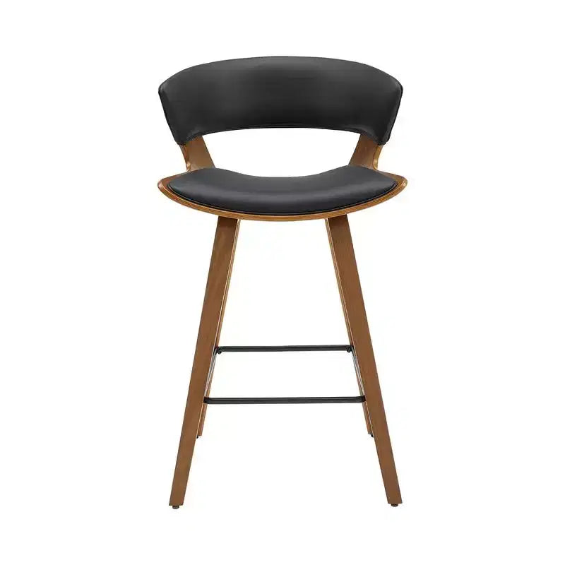 HOMLUX Set of 2 Oak Bentwood Barstool Mid-Century Ergonomic Curved Seats