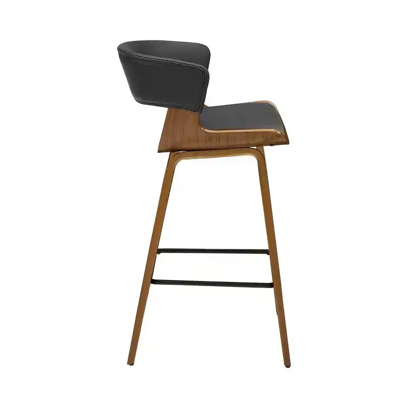 HOMLUX Set of 2 Oak Bentwood Barstool Mid-Century Ergonomic Curved Seats