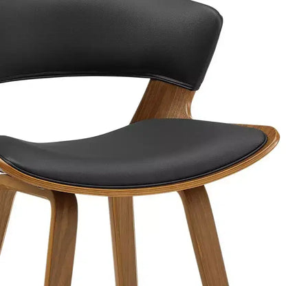 HOMLUX Set of 2 Oak Bentwood Barstool Mid-Century Ergonomic Curved Seats