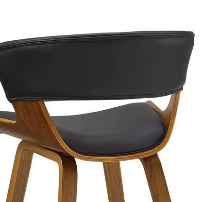 HOMLUX Set of 2 Oak Bentwood Barstool Mid-Century Ergonomic Curved Seats