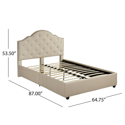 Letto imbottito trapuntato matrimoniale "Cordeaux" di Christopher Knight Home