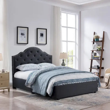 Letto imbottito trapuntato matrimoniale "Cordeaux" di Christopher Knight Home