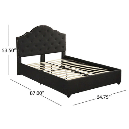 Letto imbottito trapuntato matrimoniale "Cordeaux" di Christopher Knight Home