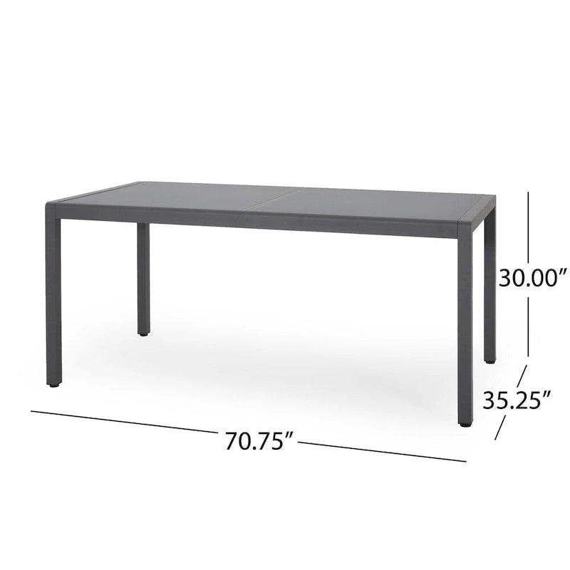 Gaven Tempered Glass/Aluminum 7-piece Outdoor Dining Set by Christopher Knight Home