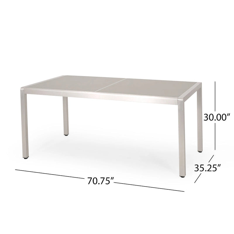 Gaven Tempered Glass/Aluminum 7-piece Outdoor Dining Set by Christopher Knight Home