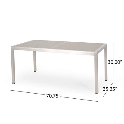 Gaven Tempered Glass/Aluminum 7-piece Outdoor Dining Set by Christopher Knight Home
