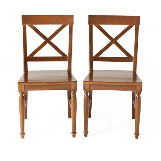 Rovie Acacia Wood Dining Chair (Set of 2) by Christopher Knight Home