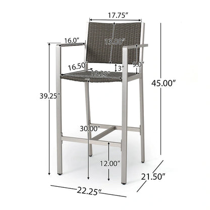 Cape Coral Outdoor 5-piece Aluminum Square Bar Set by Christopher Knight Home