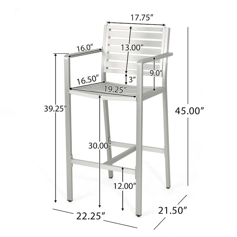 Cape Coral Outdoor 5-piece Aluminum Square Bar Set by Christopher Knight Home
