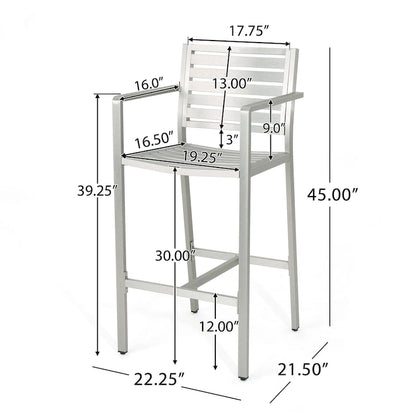 Cape Coral Outdoor 5-piece Aluminum Square Bar Set by Christopher Knight Home