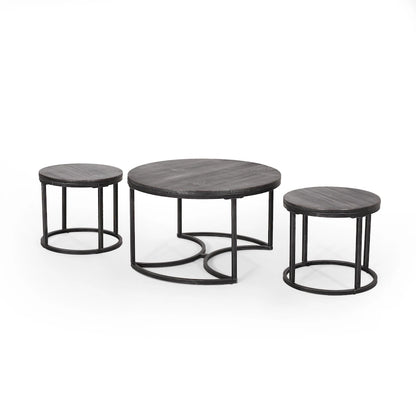 Gerrish Modern Industrial Coffee Table Set by Christopher Knight Home