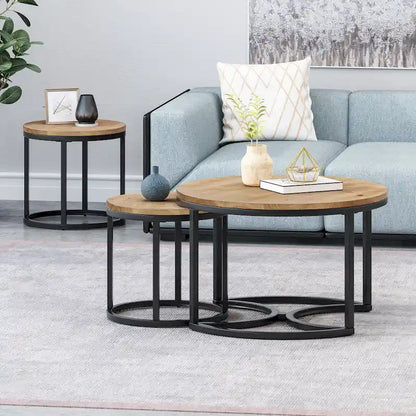 Gerrish Modern Industrial Coffee Table Set by Christopher Knight Home
