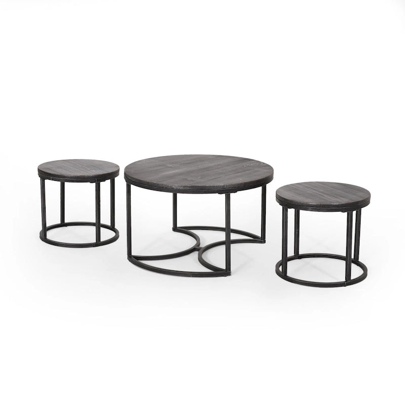Gerrish Modern Industrial Coffee Table Set by Christopher Knight Home