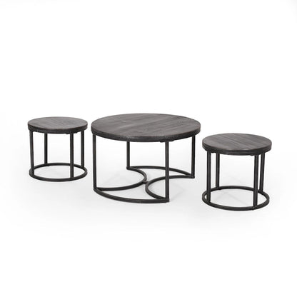 Gerrish Modern Industrial Coffee Table Set by Christopher Knight Home