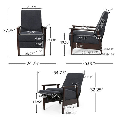 Plevna Upholstered Pushback Recliner by Christopher Knight Home