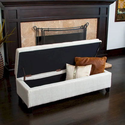 Brighton Tufted Linen Storage Bench by Christopher Knight Home