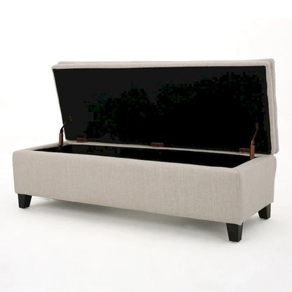 Brighton Tufted Linen Storage Bench by Christopher Knight Home