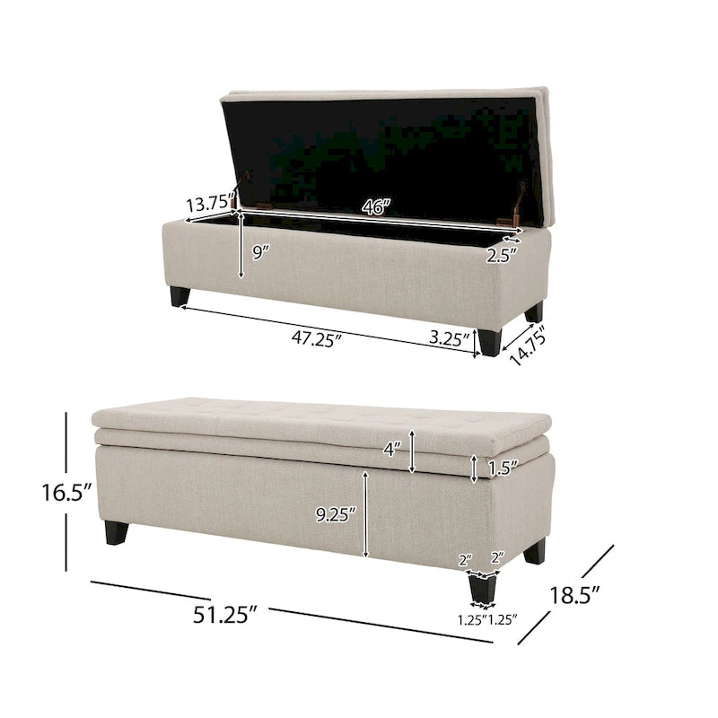 Brighton Tufted Linen Storage Bench by Christopher Knight Home