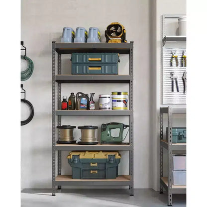 SONGMICS 5-Tier Storage Shelves, Garage Storage, Boltless Assembly, Adjustable Shelving Unit, Load 1929 lb, for Shed Warehouse Basement Kitchen