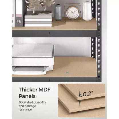 SONGMICS 5-Tier Storage Shelves, Garage Storage, Boltless Assembly, Adjustable Shelving Unit, Load 1929 lb, for Shed Warehouse Basement Kitchen