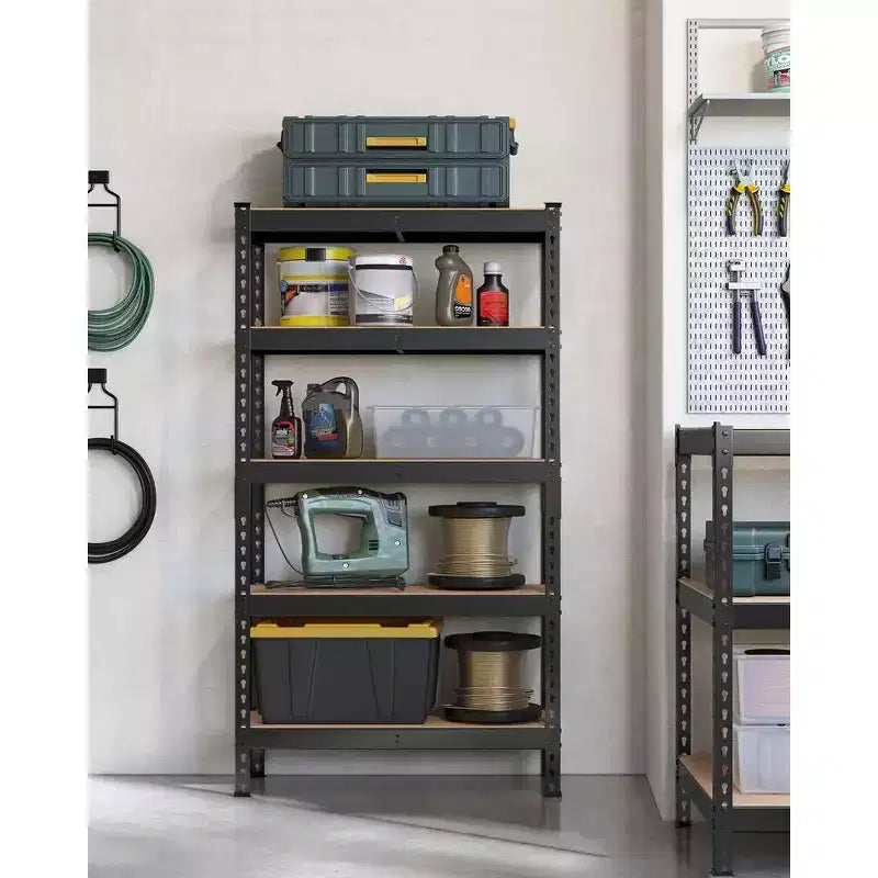 SONGMICS 5-Tier Storage Shelves, Garage Storage, Boltless Assembly, Adjustable Shelving Unit, Load 1929 lb, for Shed Warehouse Basement Kitchen
